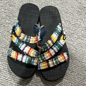 Muk Luks Multicolor Striped Sandals